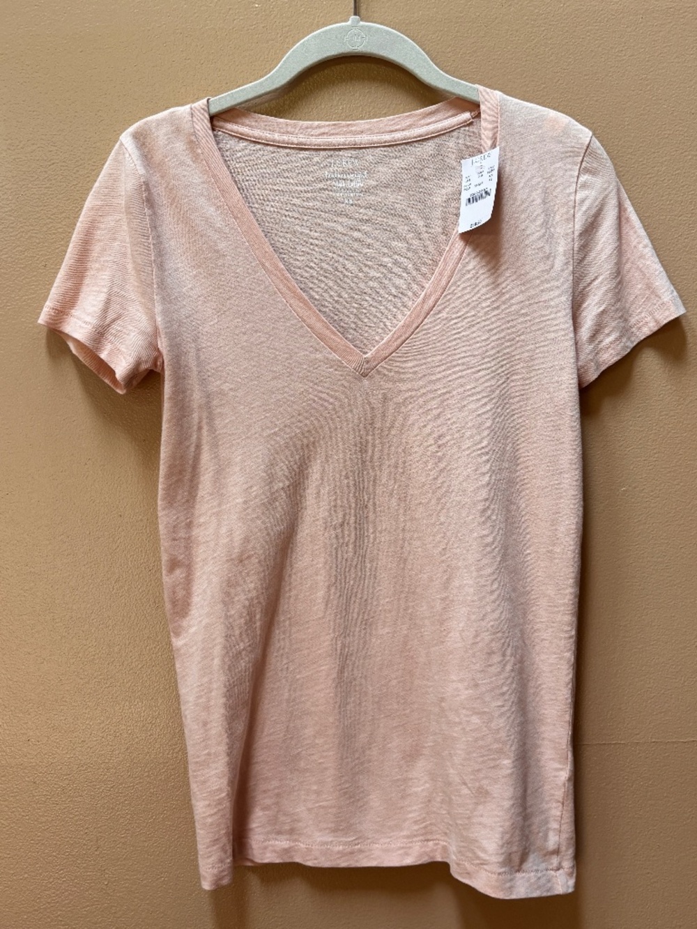 J. Crew Featherweight Slub Cotton T-Shirt Short Sleeve  Light Peach Size XS NWT